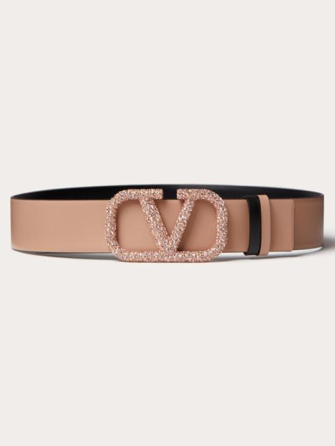 VLOGO SIGNATURE REVERSIBLE SHINY CALFSKIN BELT 40MM