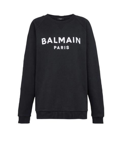 Balmain Cotton eco-designed sweatshirt with flocked Balmain logo