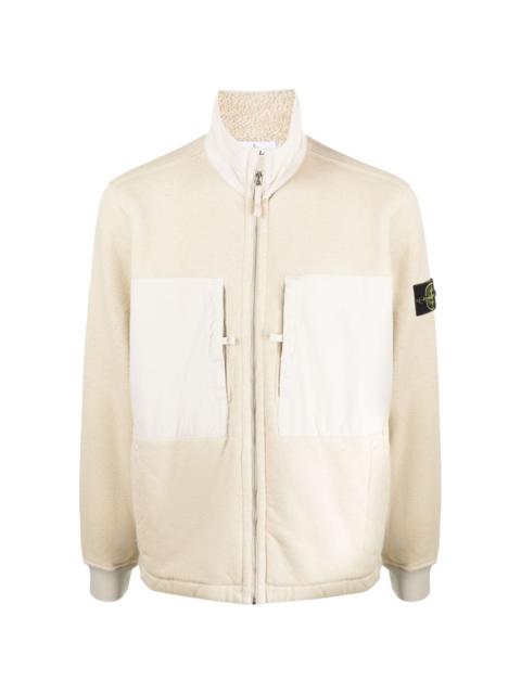 fleece-lined panelled zip-up jacket