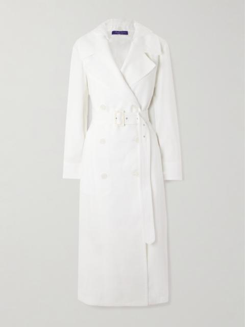 Ralph Lauren Maiden Hooded Linen-blend Canvas And Voile Trench Coat