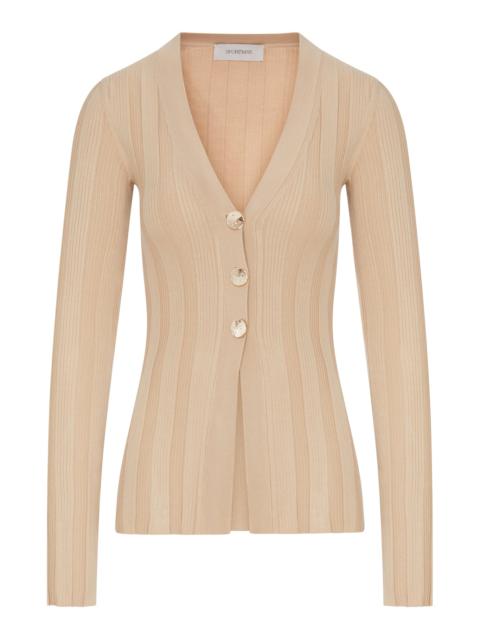 Sportmax SLIM RIBBED VISCOSE CARDIGAN