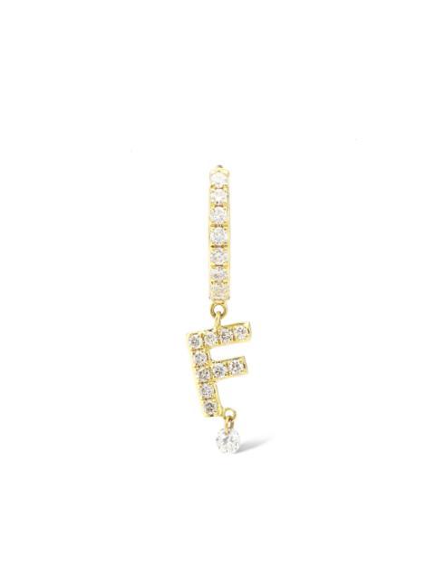 PERSÉE 18K Yellow Gold Alphabet Letter Diamond Earring-F gold
