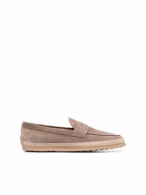 Tod's woven-trim penny loafers