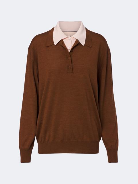 Plan C Layered wool and silk polo sweater