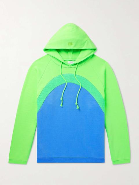 Bouclé-Trimmed Cotton-Jersey Hoodie