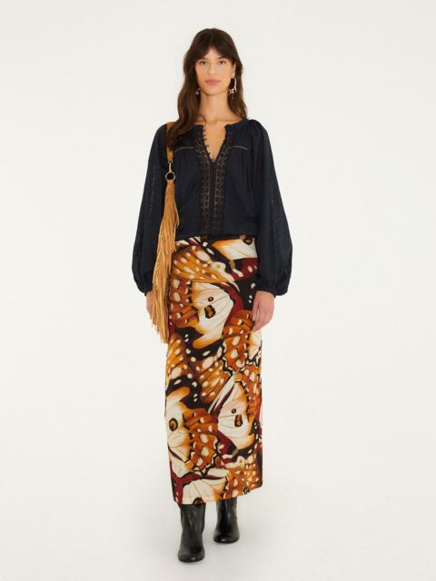 FARM RIO Borbofly Jersey Midi Skirt