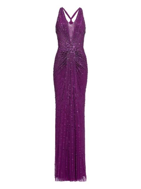 JENNY PACKHAM Lana sequin-embellished V-neck maxi dress