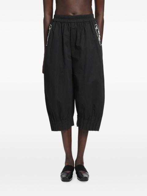 RENLI SU Vona embroidered pleated-cuff trousers