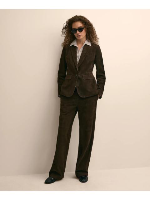 Brooks Brothers Suede Wide-Leg Pants
