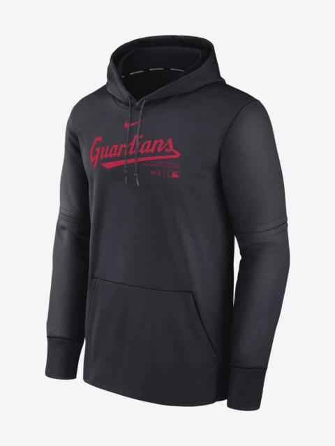 Men's Cleveland Guardians Authentic Collection Practice Nike Therma MLB Pullover Hoodie