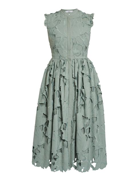 Erdem Cutout Cotton-Blend Midi Dress olive