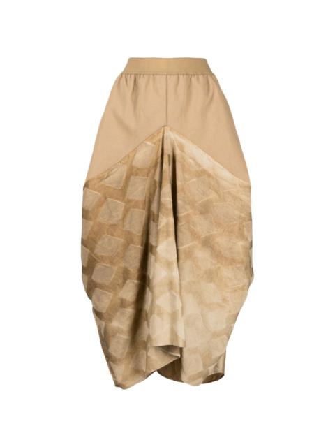jacquard draped maxi skirt