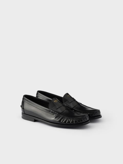 Brushed leather loafers