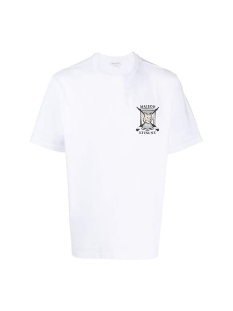 Maison Kitsuné College Fox-embroidered cotton T-shirt