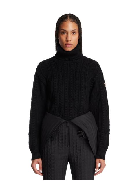 Moncler Grenoble Black Wool Turtleneck Sweater