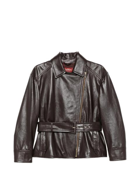 Max Mara Studio Max Mara Studio Giusto Belted Leather Jacket