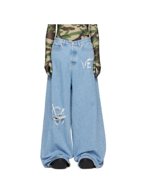 VETEMENTS Blue Destroyed Jeans