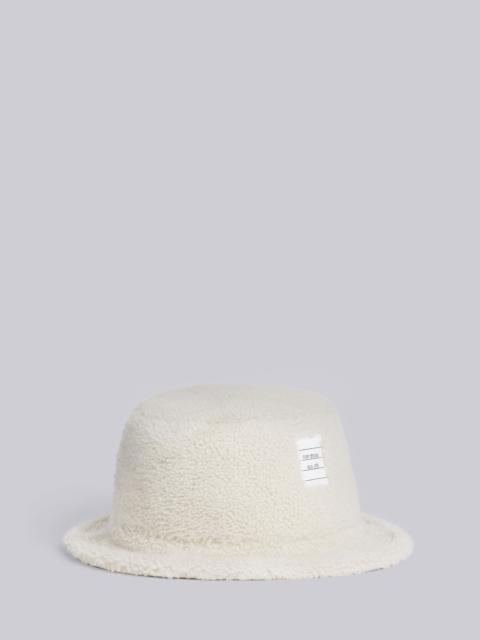 Thom Browne White Shearling Bucket Hat
