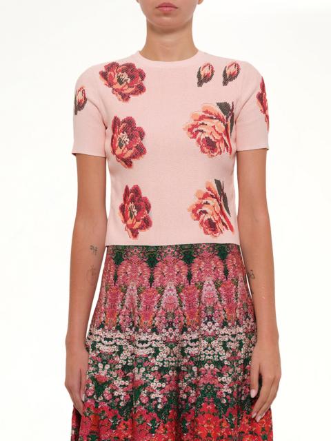 Alexander McQueen Tapesty Rose Jacquard Top in Multi
