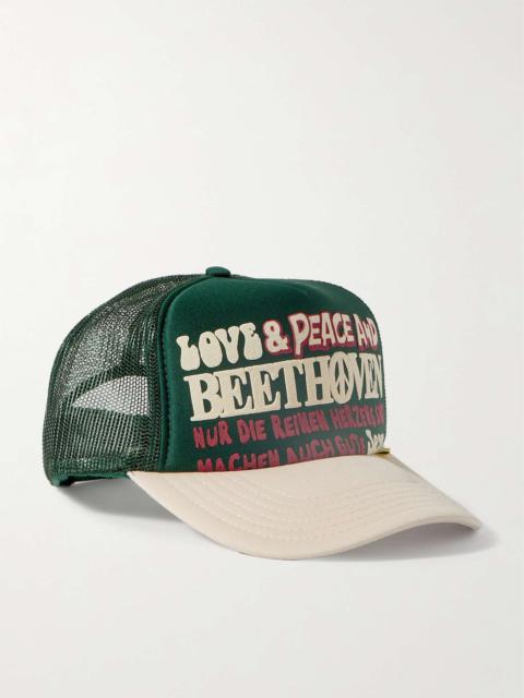 Kapital Love & Peace and Beethoven Printed Neoprene and Mesh Trucker Cap