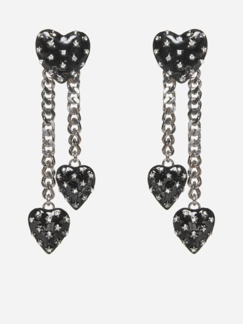 Alessandra Rich Hearts and chains earrings