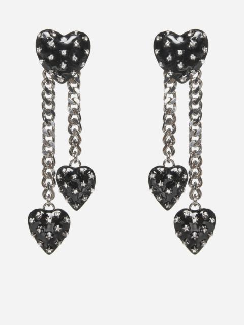 Alessandra Rich Hearts and chains earrings