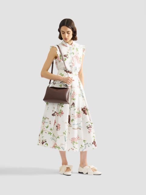 Erdem FLORAL PRINT COTTON MIDI FULL SKIRT