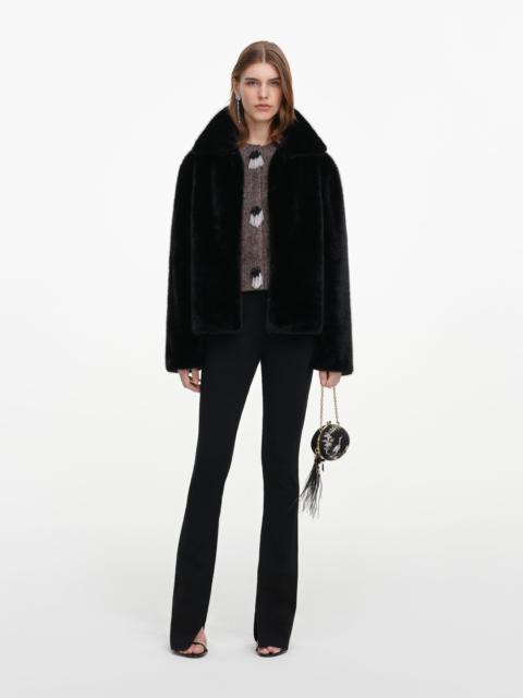 self-portrait Black Faux Fur Jacket