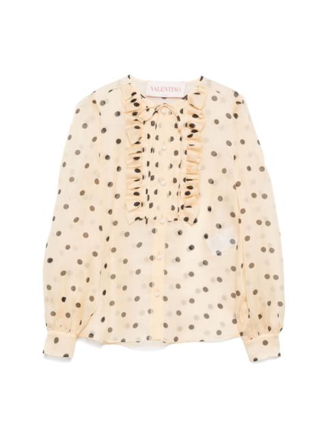 polka dot-print blouse