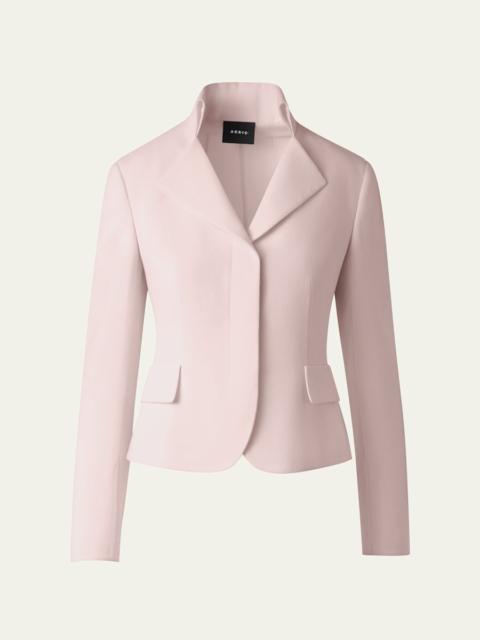 AKRIS Amber Short Wool Crepe Double-Face Jacket