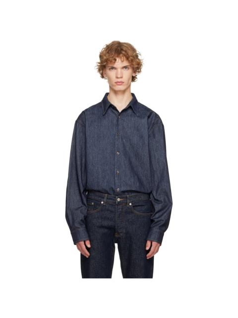 Dries Van Noten Blue Loose Denim Shirt