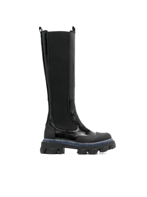 50mm knee-high leather boots