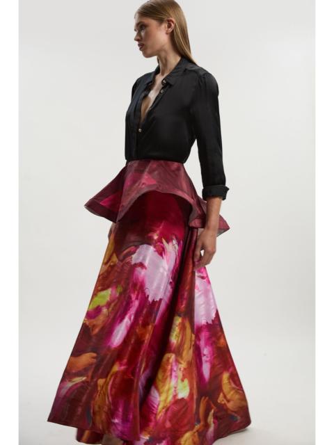 KAREN MILLEN Lily Macrae - Textured Ruffle Detail Prom Skirt