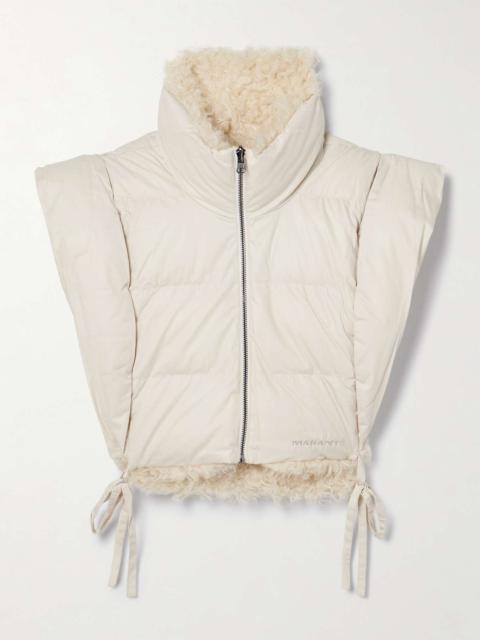 Isabel Marant Étoile Reversible cropped quilted padded faux shearling-trimmed shell vest