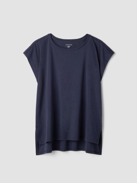 EILEEN FISHER Organic Cotton Interlock Jewel Neck Sleep Tee