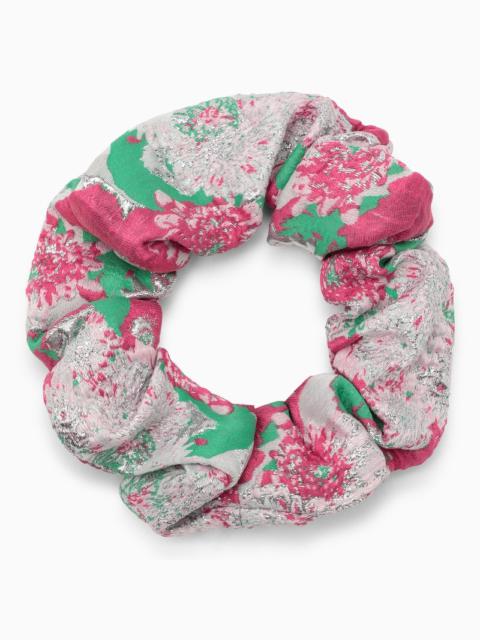 GANNI Floral print scrunchie with logo
