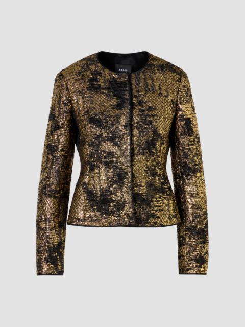 AKRIS Women's Kelis Jacquard Silk Lamé Jacket - Gold Black