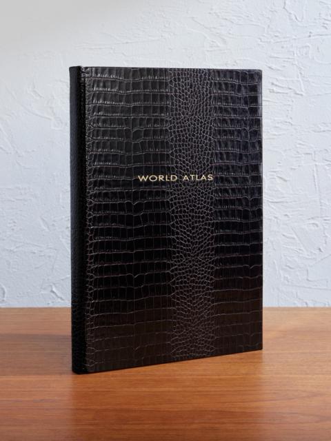 Smythson Large Croc-Effect Leather World Atlas