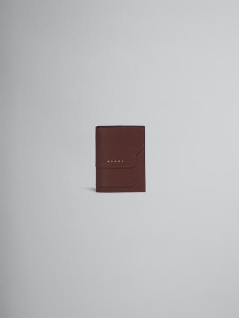 Marni BURGUNDY SAFFIANO LEATHER BI-FOLD WALLET