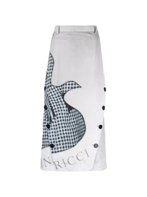 NINA RICCI graphic-print midi skirt