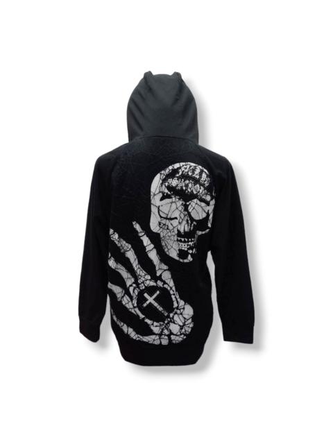 Other Designers Japanese Brand - Rich Or Die Skulls Punk Gothic Zipper Hoodie