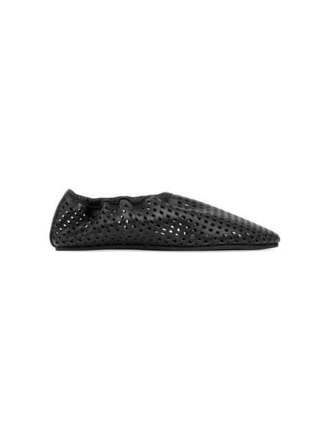 ST. AGNI Perforated Leather Ballet Flats black