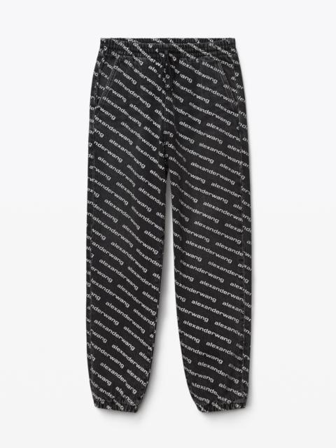 Alexander Wang LOGO PRINT JOGGER IN DENIM