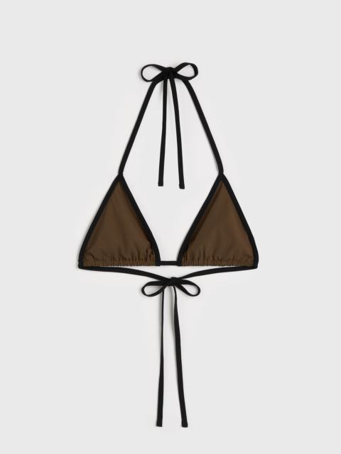 TOTEME Stripe tie bikini top walnut