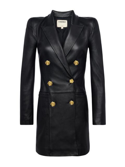 L'AGENCE Tora Leather Blazer Dress
