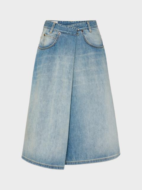Maison Margiela Wrap Denim Midi Skirt