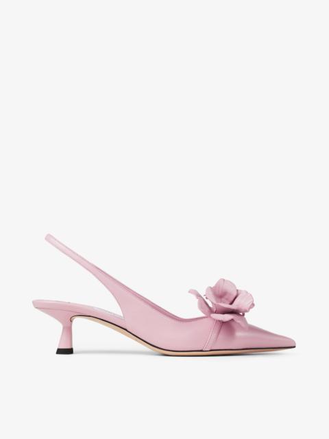 Amita Flowers 45
Rose Nappa Leather Sling Back Pumps with Flowers