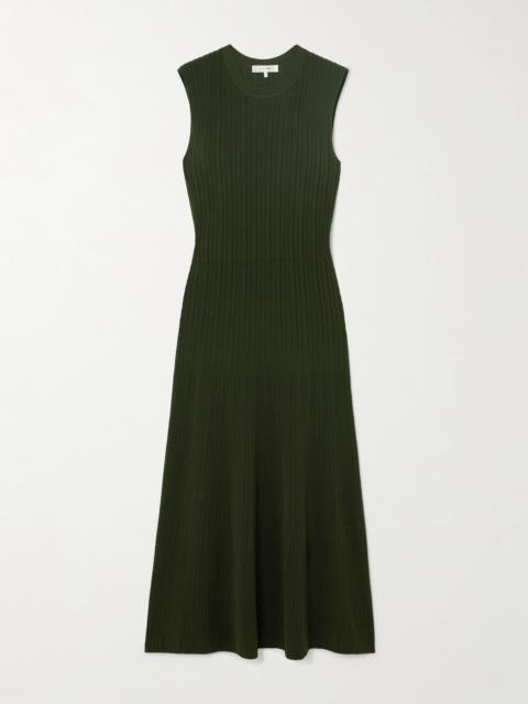 FRAME Ribbed-knit Midi Dress
