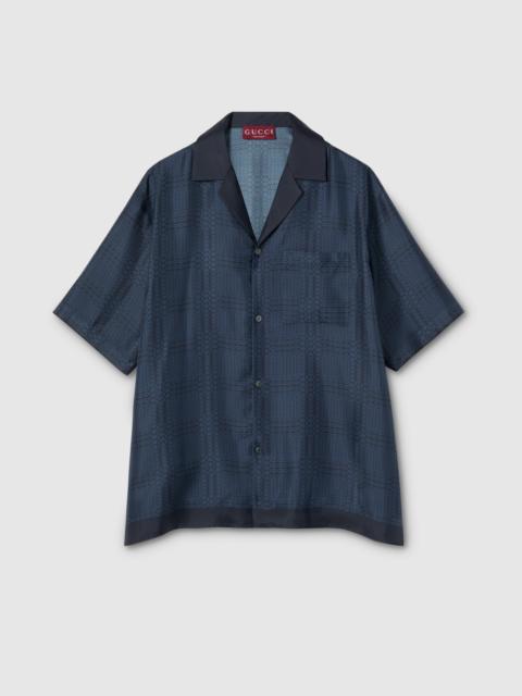 GUCCI Printed silk twill bowling shirt