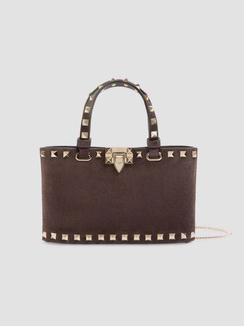 Valentino Women's Rockstud Mini Suede Top Handle Bag - Ebony